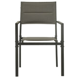 vidaXL Tuinstoelen 2 st textileen en staal grijs en antracietkleurig