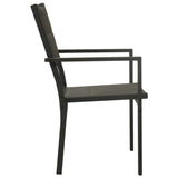 vidaXL Tuinstoelen 2 st textileen en staal grijs en antracietkleurig