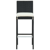 vidaXL Tapisserie de jardin avec coussins 2 pièces poly rotin noir
