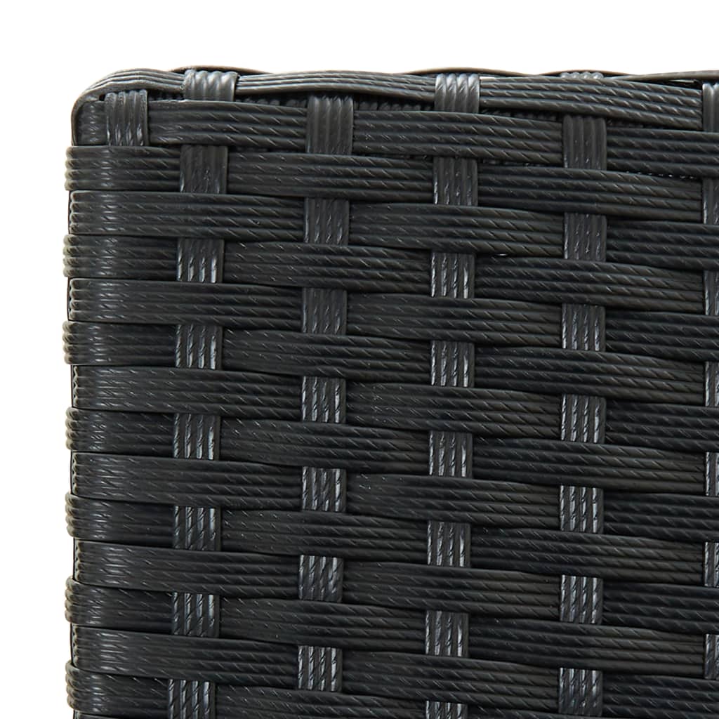 vidaXL Tapisserie de jardin avec coussins 2 pièces poly rotin noir