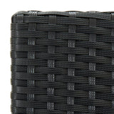 vidaXL Tapisserie de jardin avec coussins 2 pièces poly rotin noir