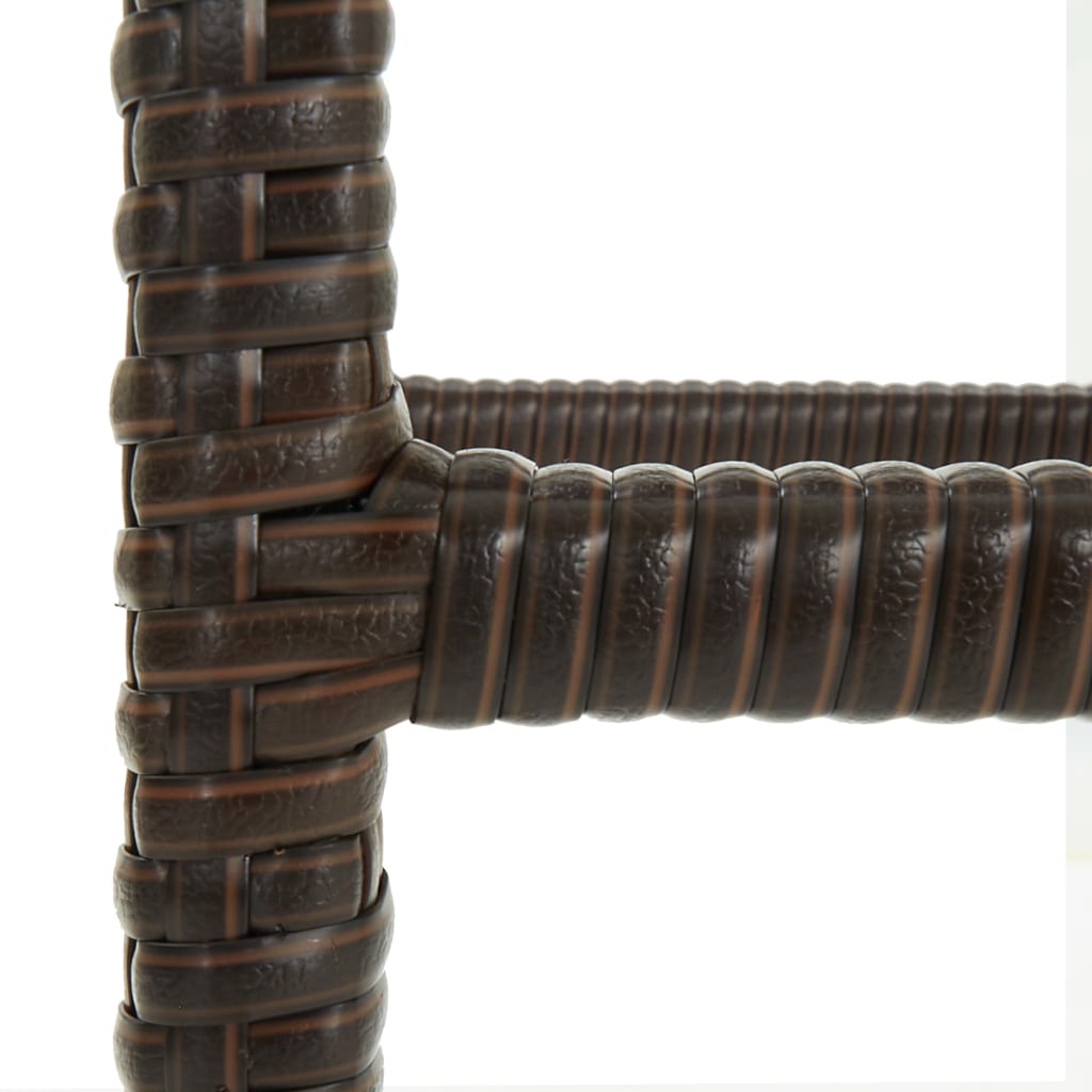vidaXL Barkrukken met kussens 2 st poly rattan bruin