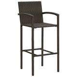 vidaXL Barkrukken 2 st poly rattan bruin