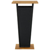 vidaXL Bartafel 60x60x110 cm poly rattan en massief acaciahout zwart
