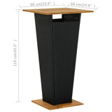 vidaXL Bartafel 60x60x110 cm poly rattan en massief acaciahout zwart