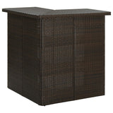 vidaXL Corner Bar Table 100x50x105 cm Poly Rattan Brown