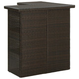 vidaXL Corner Bar Table 100x50x105 cm Poly Rattan Brown
