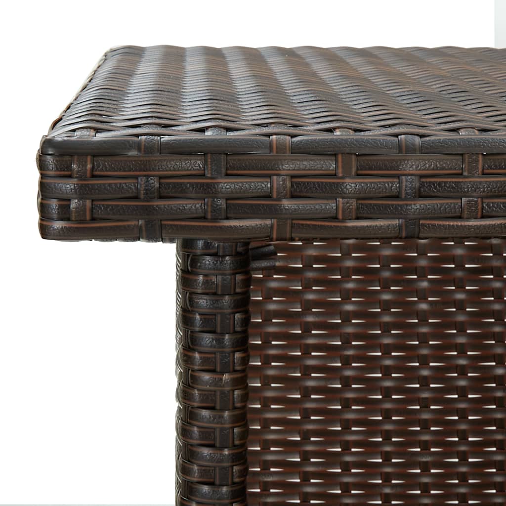 vidaXL Corner Bar Table 100x50x105 cm Poly Rattan Brown