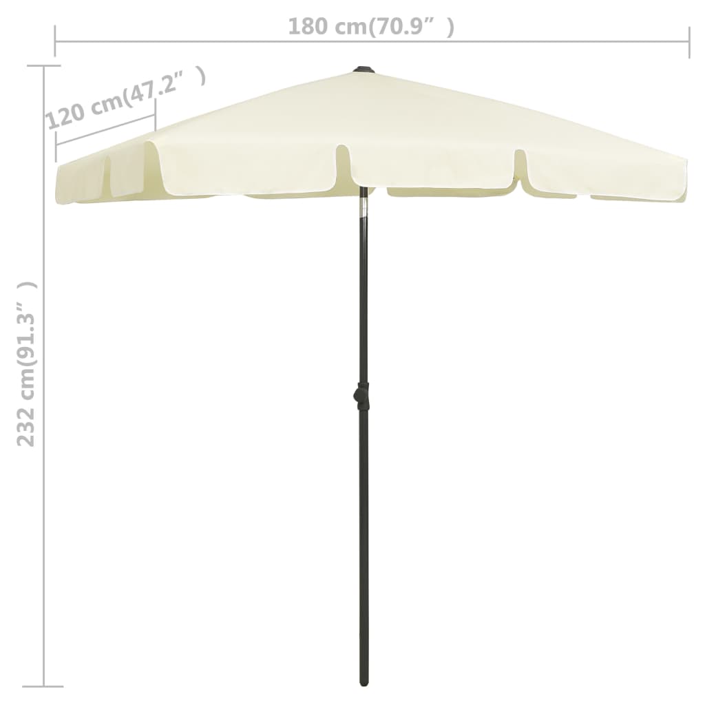 vidaXL Strandparasol 180x120 cm zandgeel