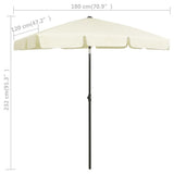 vidaXL Strandparasol 180x120 cm zandgeel