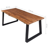 vidaXL Eettafel 170x90x75 cm acacia massif