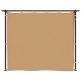 vidaXL Prieel met gordijnen 3x3 m staal taupe
