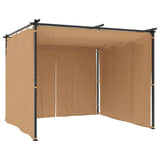 vidaXL Prieel met gordijnen 3x3 m staal taupe