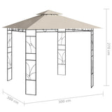 vidaXL Prieel 160 g/m² 3x3x2,7 m crèmekleurig