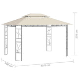 vidaXL Prieel 160 g/m² 4x3x2,7 m crèmekleurig