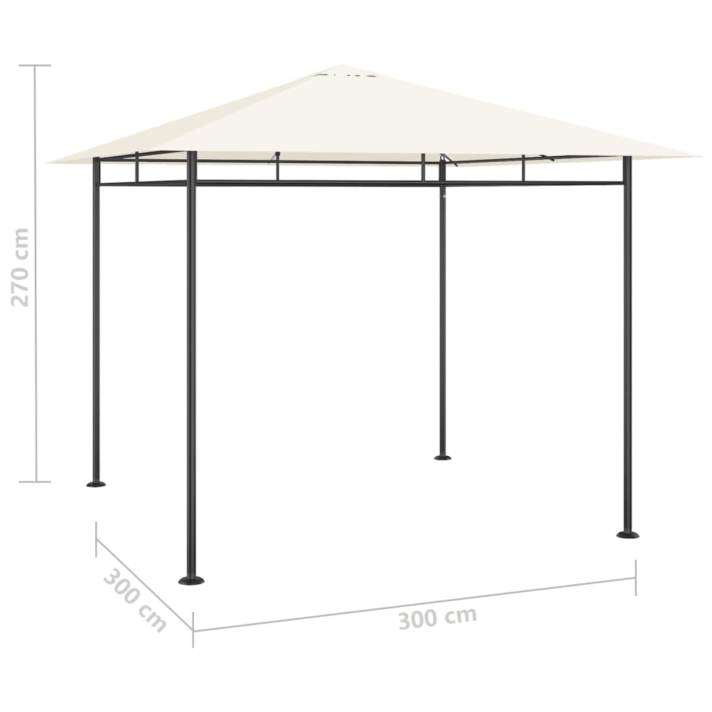 vidaXL Prieel 180 g/m² 3x3x2,7 m crèmekleurig