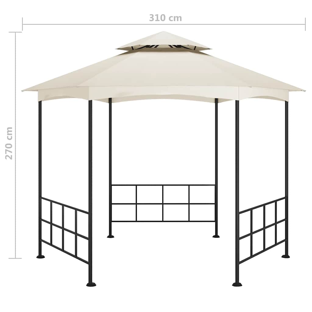 vidaXL Prieel met zijwanden 3,1x2,7 m crèmekleurig