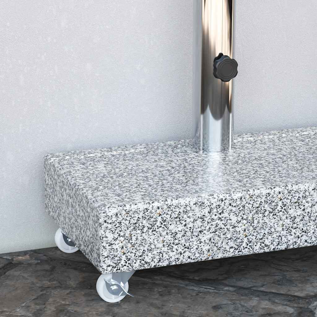 vidaXL Parasolvoet 45x25x8 cm graniet lichtgrijs