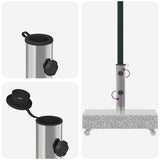 vidaXL Parasolvoet 45x25x8 cm graniet lichtgrijs