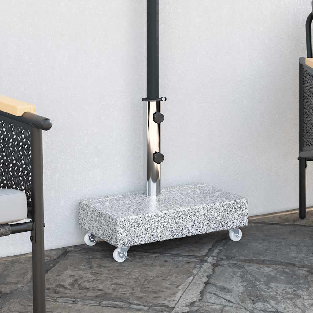 vidaXL Parasolvoet 45x25x8 cm graniet lichtgrijs