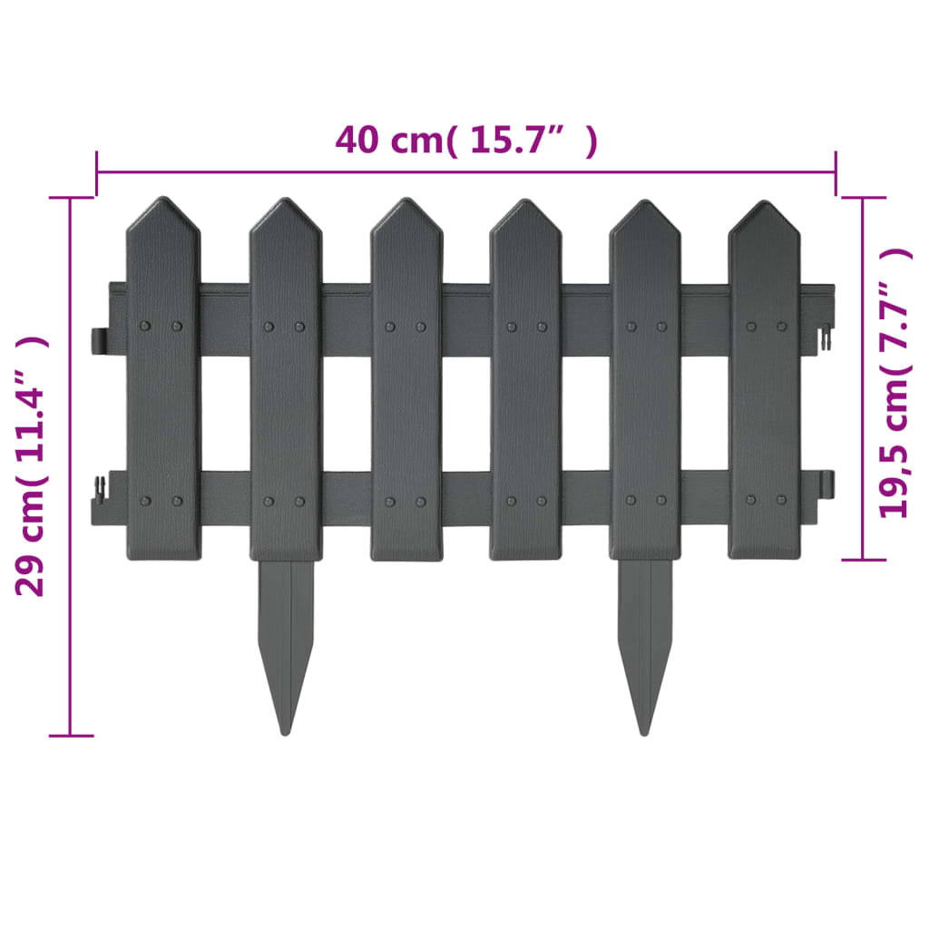vidaXL Gazonranden 25 st 10 m PP antracietkleurig