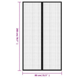 vidaXL Insectendeurgordijnen 2 st magnetisch 200x80 cm zwart