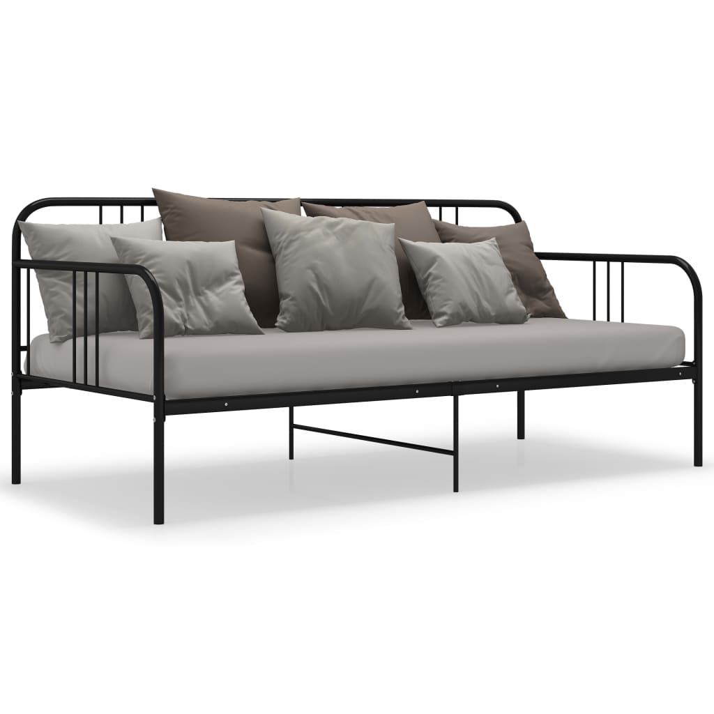 vidaXL Slaapbank metaal zwart 90x200 cm