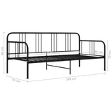 vidaXL Slaapbank metaal zwart 90x200 cm