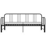 vidaXL Slaapbank uittrekbaar metaal zwart 90x200 cm