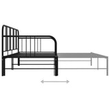 vidaXL Slaapbank uittrekbaar metaal zwart 90x200 cm