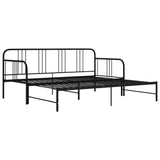 vidaXL Slaapbank uittrekbaar metaal zwart 90x200 cm