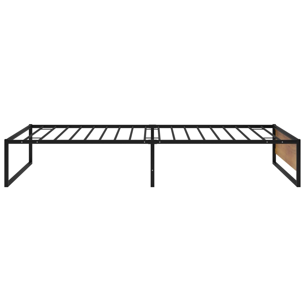 vidaXL Metal Bed Frame Black 90x200 cm