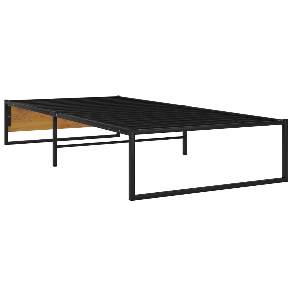 vidaXL Metal Bed Frame Black 90x200 cm