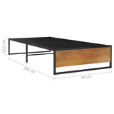 vidaXL Metal Bed Frame Black 90x200 cm