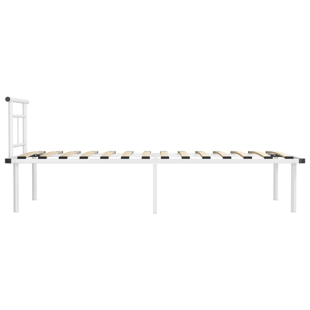 vidaXL Bedframe metaal wit 90x200 cm
