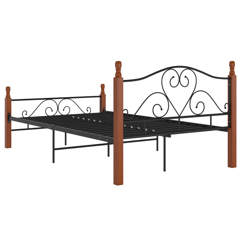 vidaXL Metal Bed Frame Black 120x200 cm