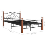 vidaXL Metal Bed Frame Black 120x200 cm