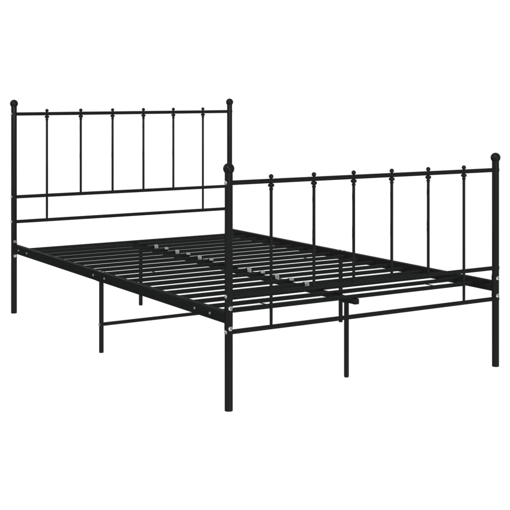 vidaXL Metal Bed Frame Black 120x200 cm