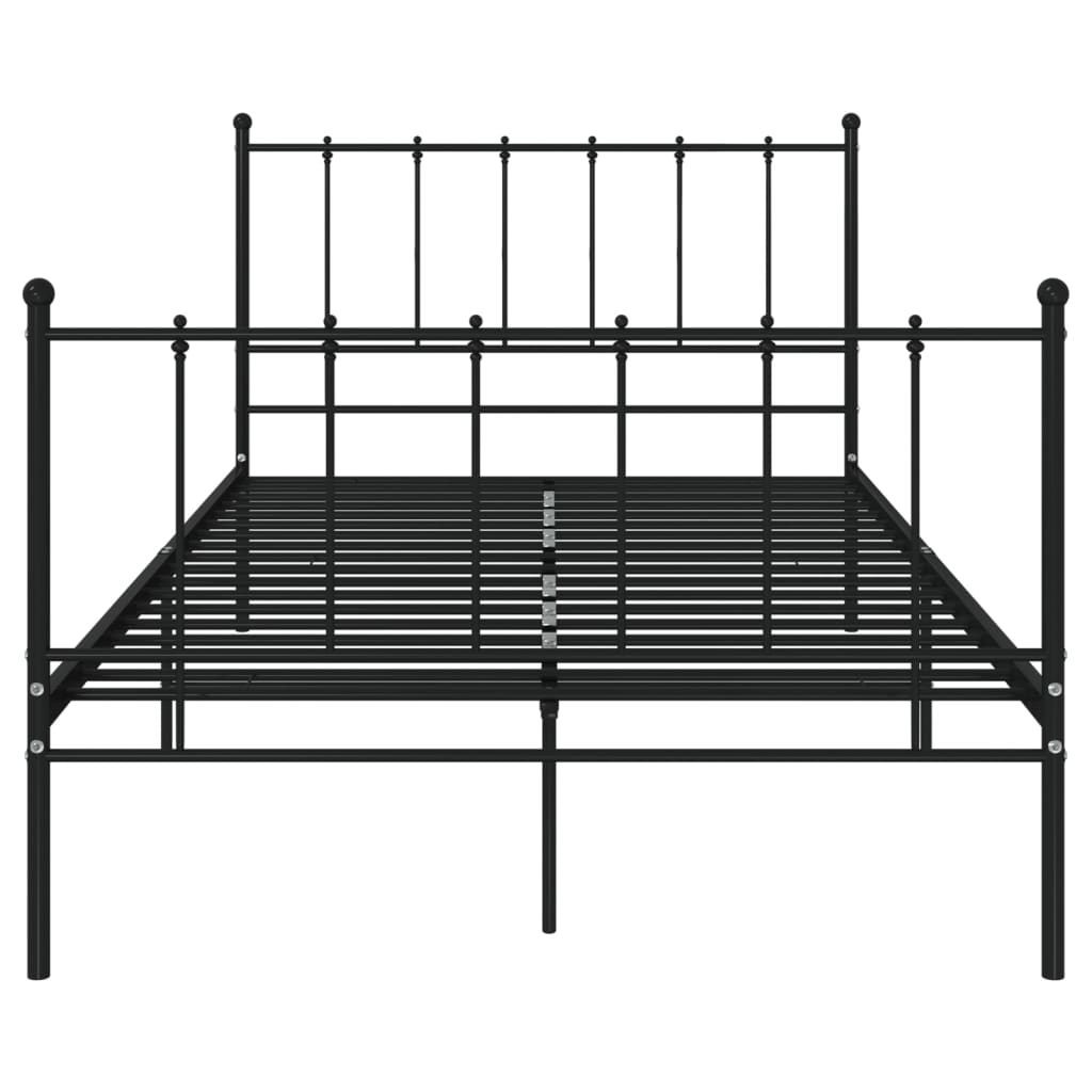 vidaXL Metal Bed Frame Black 120x200 cm