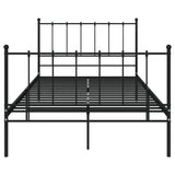 vidaXL Metal Bed Frame Black 120x200 cm