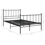 vidaXL Metal Bed Frame Black 120x200 cm