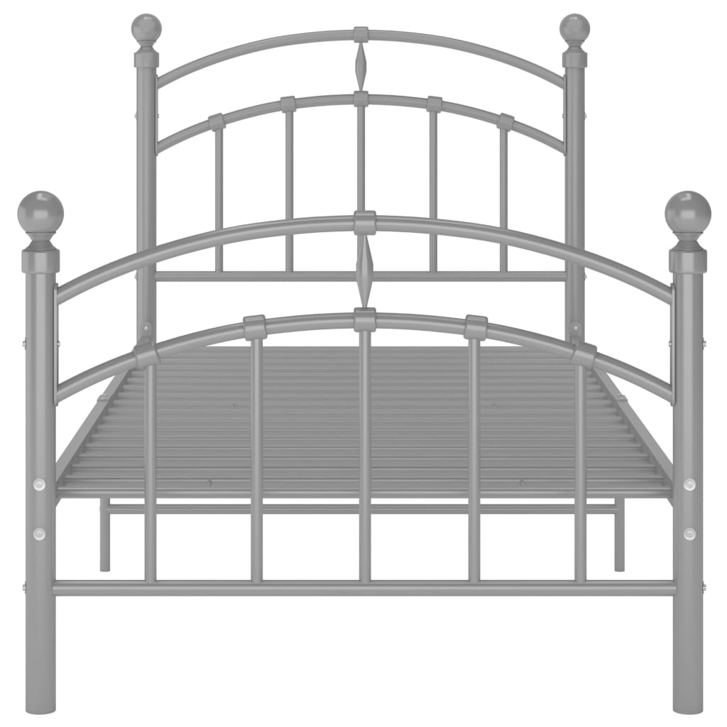 vidaXL Bedframe metaal grijs 90x200 cm