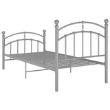 vidaXL Bedframe metaal grijs 90x200 cm