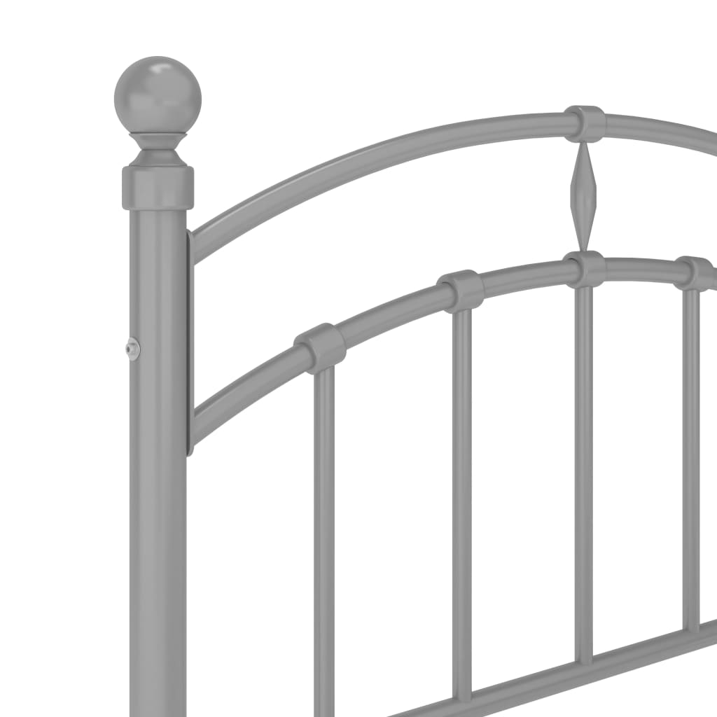 vidaXL Bedframe metaal grijs 90x200 cm