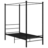 vidaXL Canopy Bed Frame Metal Black 90x200 cm