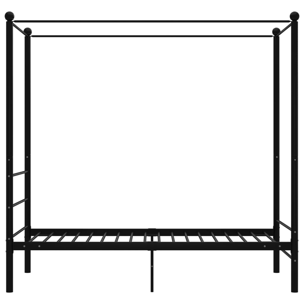 vidaXL Canopy Bed Frame Metal Black 90x200 cm