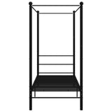 vidaXL Canopy Bed Frame Metal Black 90x200 cm