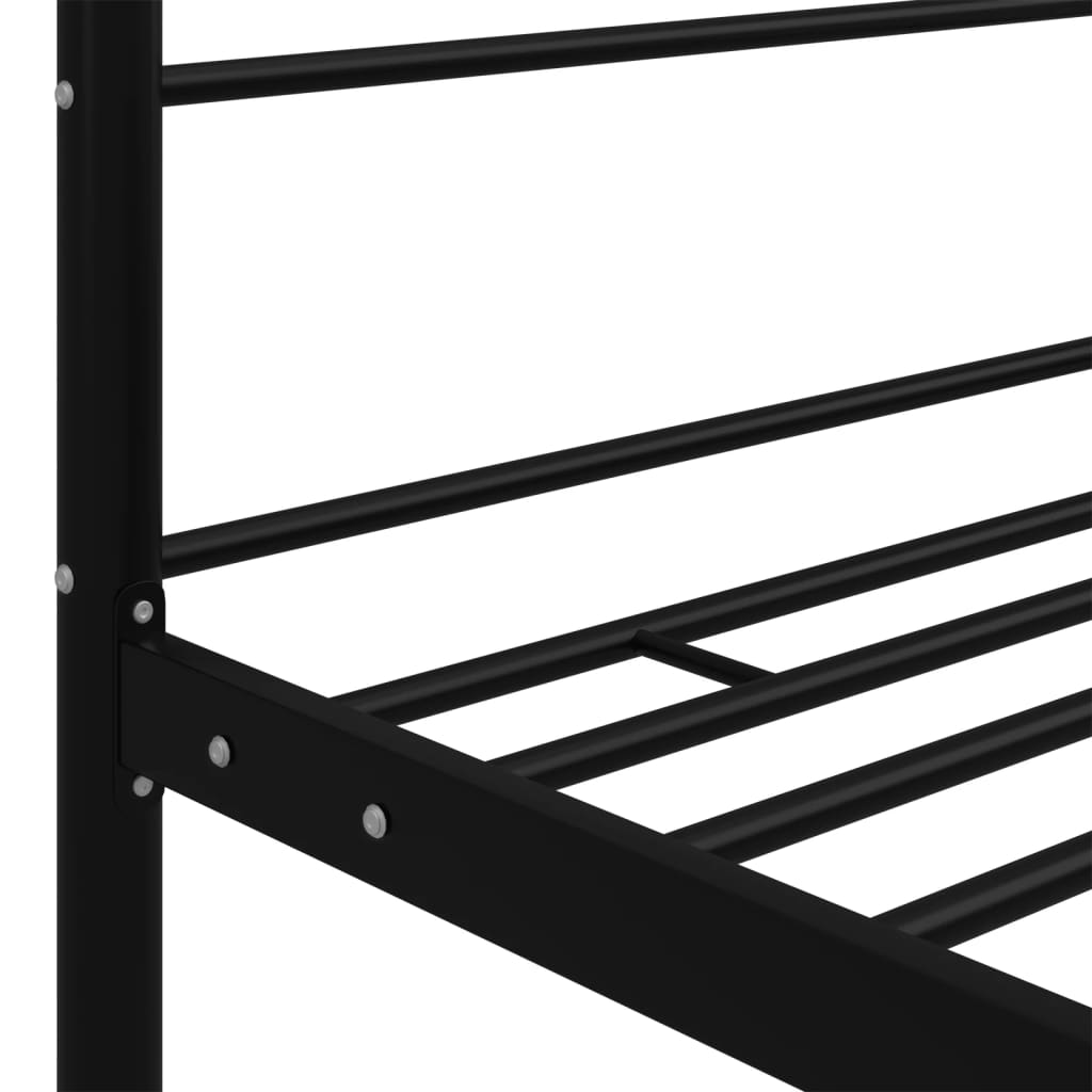 vidaXL Canopy Bed Frame Metal Black 90x200 cm