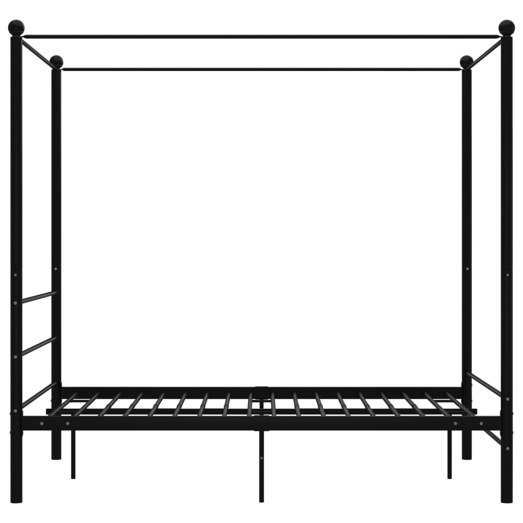 vidaXL Four-poster Bed Frame Metal Black 120x200 cm