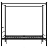 vidaXL Four-poster Bed Frame Metal Black 120x200 cm
